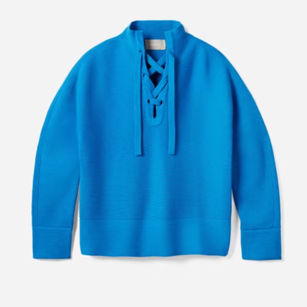 Lace-Up Smock Sweater NWT